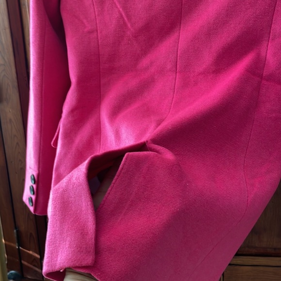 NWT AVEC LE FILLES DOUBLE BREASTED HOT PINK WOOL “FEEL” COAT. SIZE M. - Picture 12 of 16